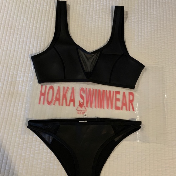 Hoaka Nior Black bathingsuit set Small - Picture 2 of 8